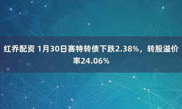 红乔配资 1月30日赛特转债下跌2.38%，转股溢价率24.06%